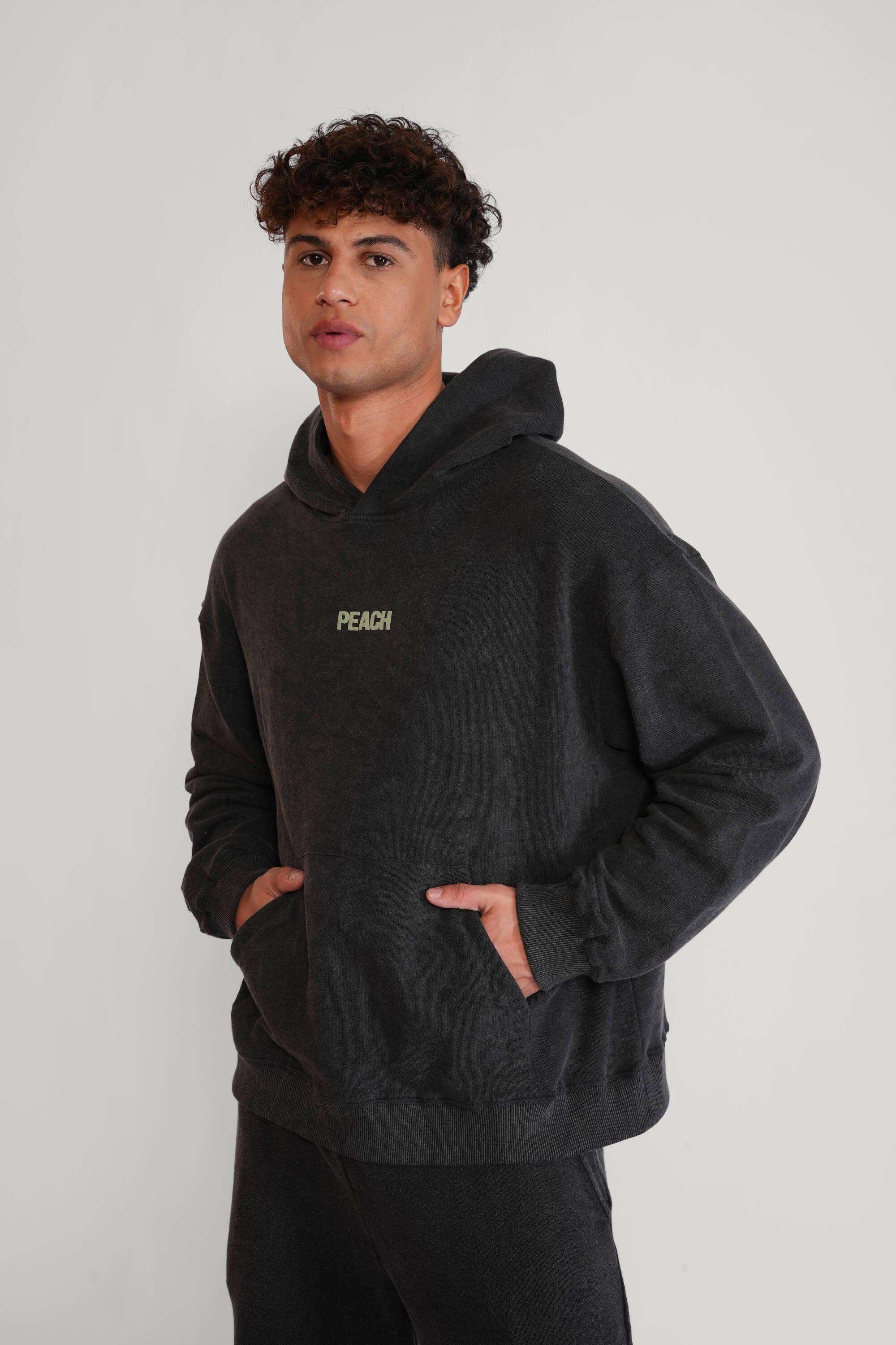 Black Stone Washed Hoodie - Image 3