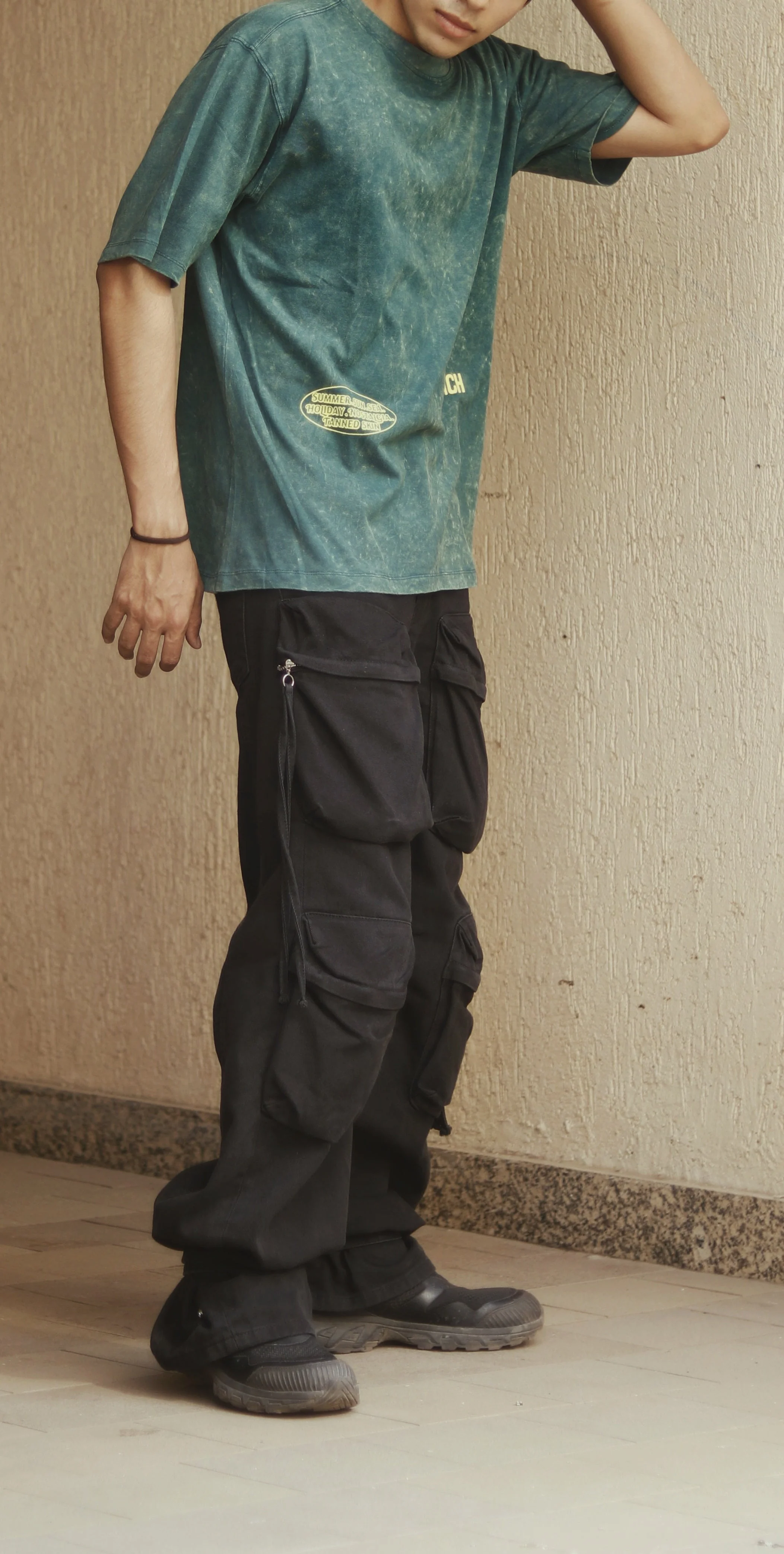 Olive Hue Washed Oversized Tshirt - Image 4