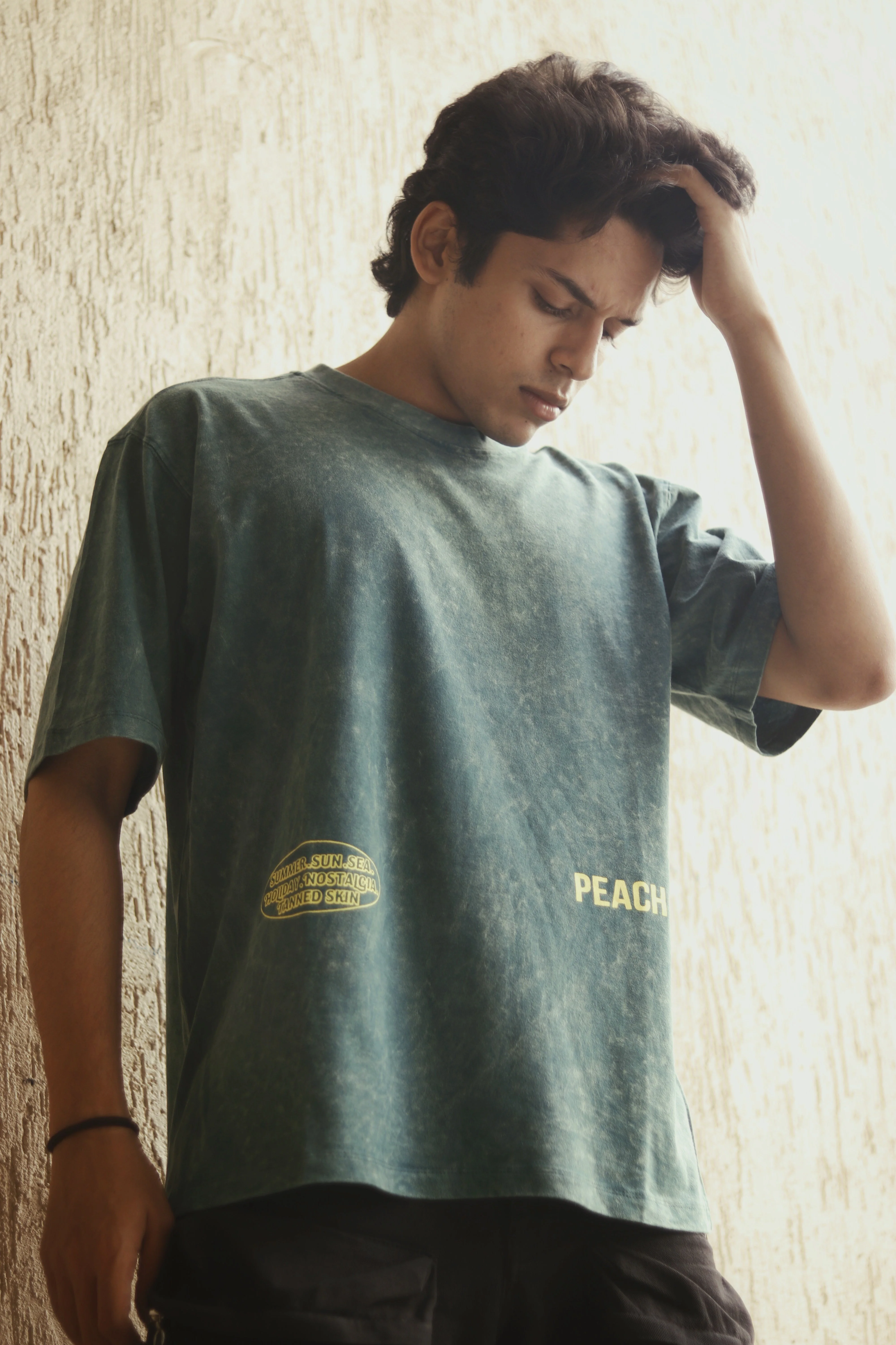 Olive Hue Washed Oversized Tshirt - Image 6