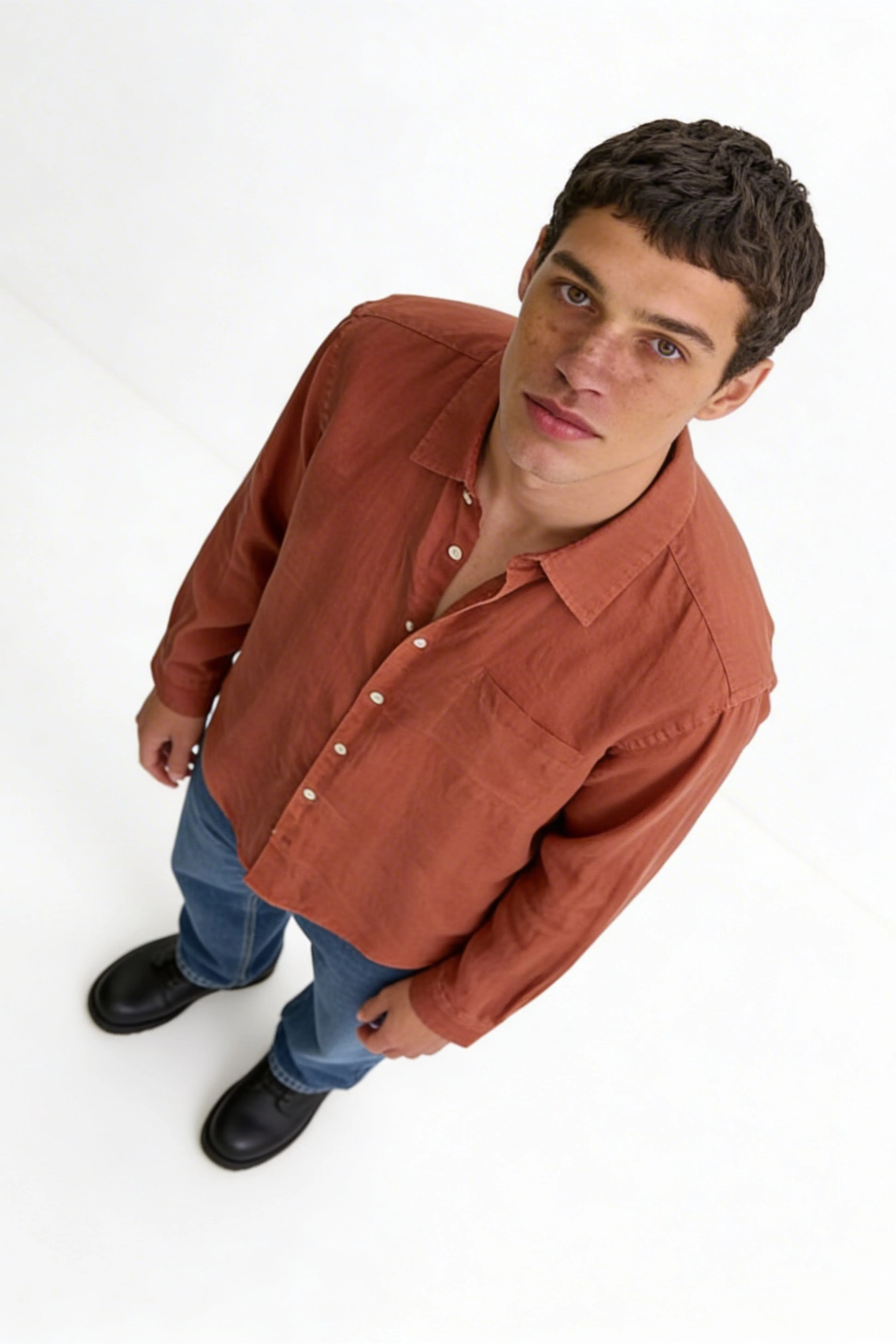 Peach Brown Shirt - Image 11