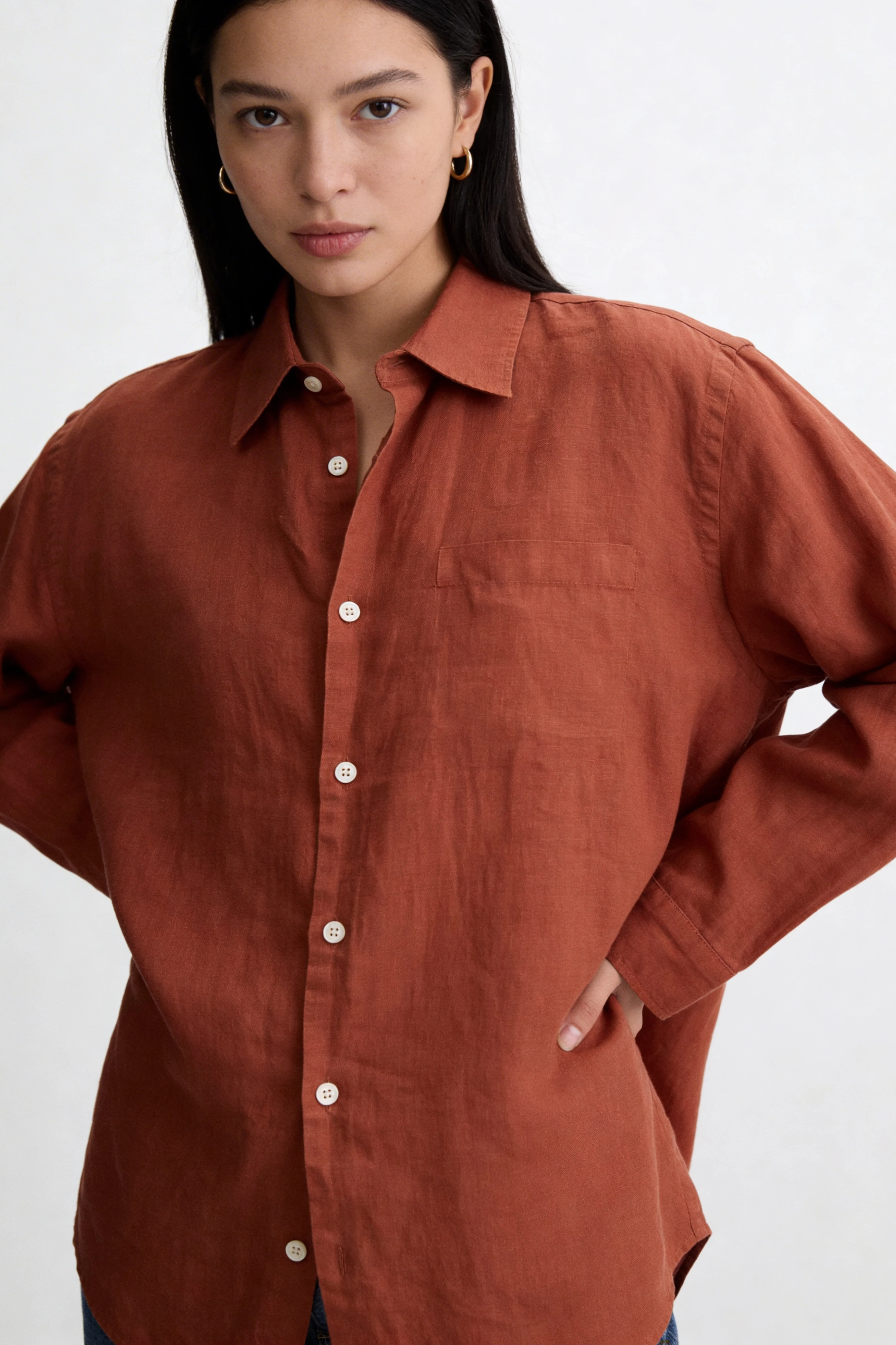 Peach Brown Shirt - Image 7