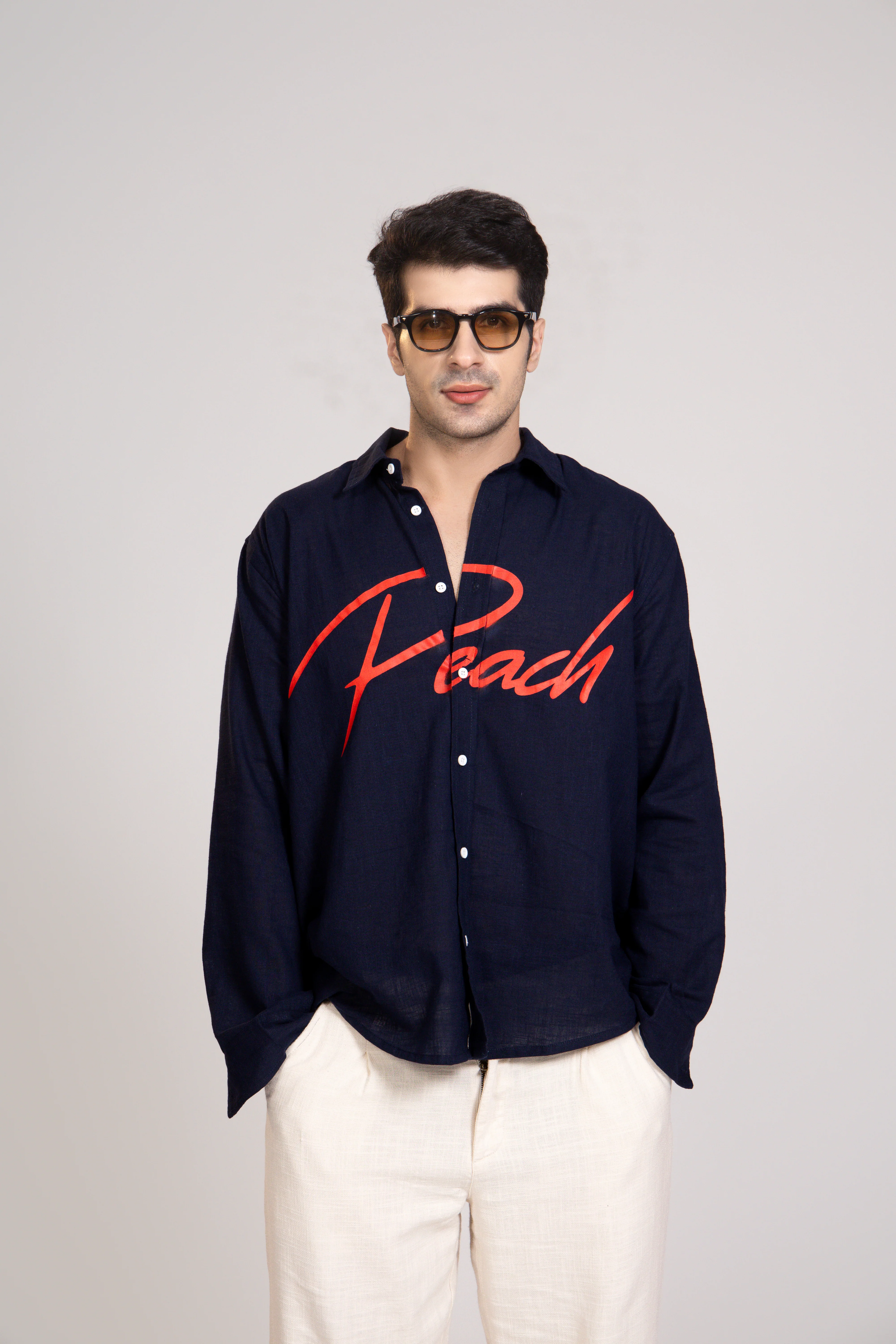 Peach Linen Shirt - Image 3