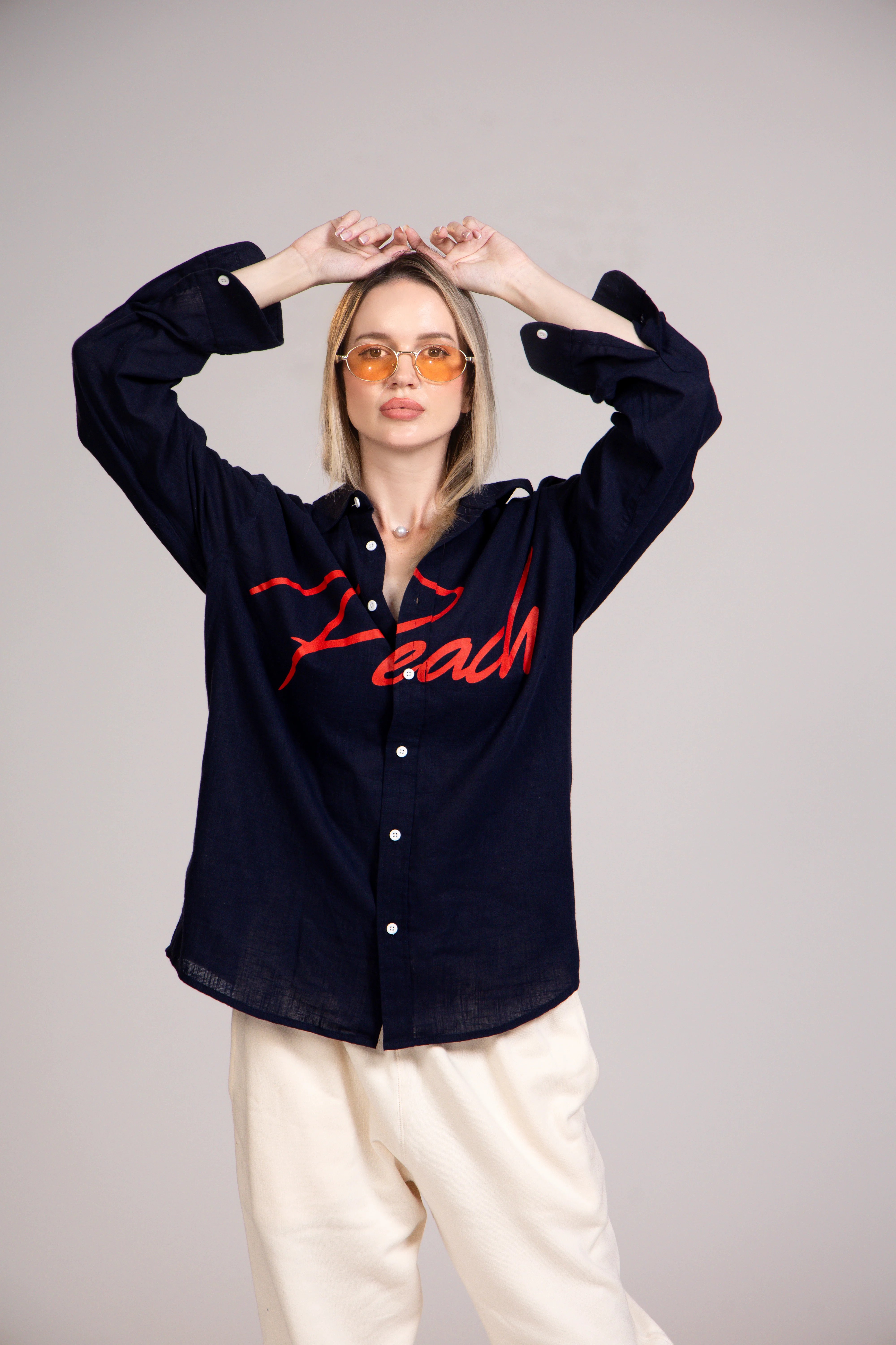 Peach Linen Shirt - Image 5